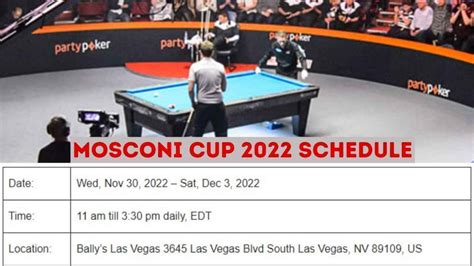 Mosconi Cup 2022 Complete Schedule .